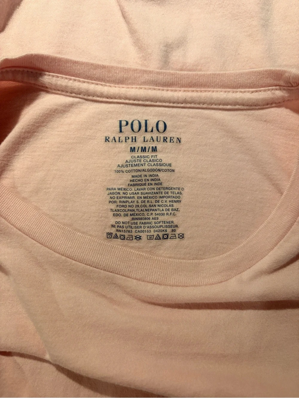 Polo by Ralph Lauren Light Pink Crewneck Tee